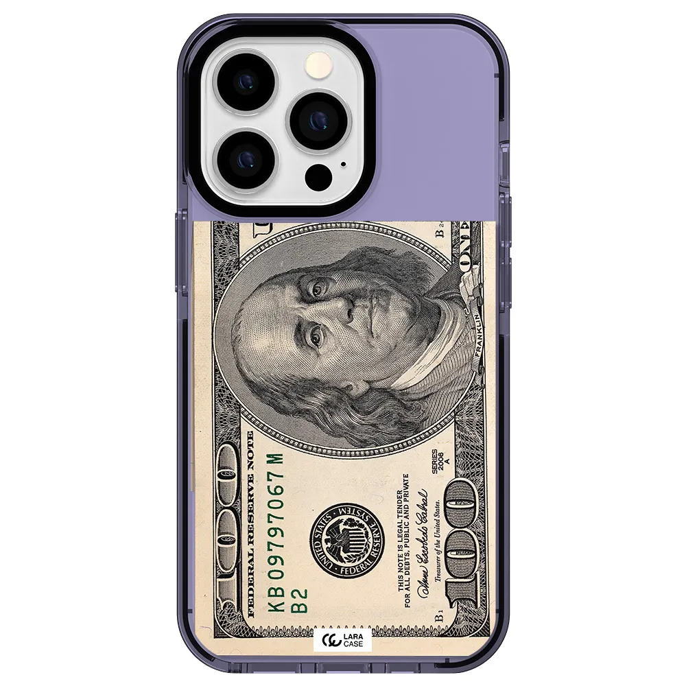 a close-up of a money bill Apple iPhone 13 Pro impact Lilac Case