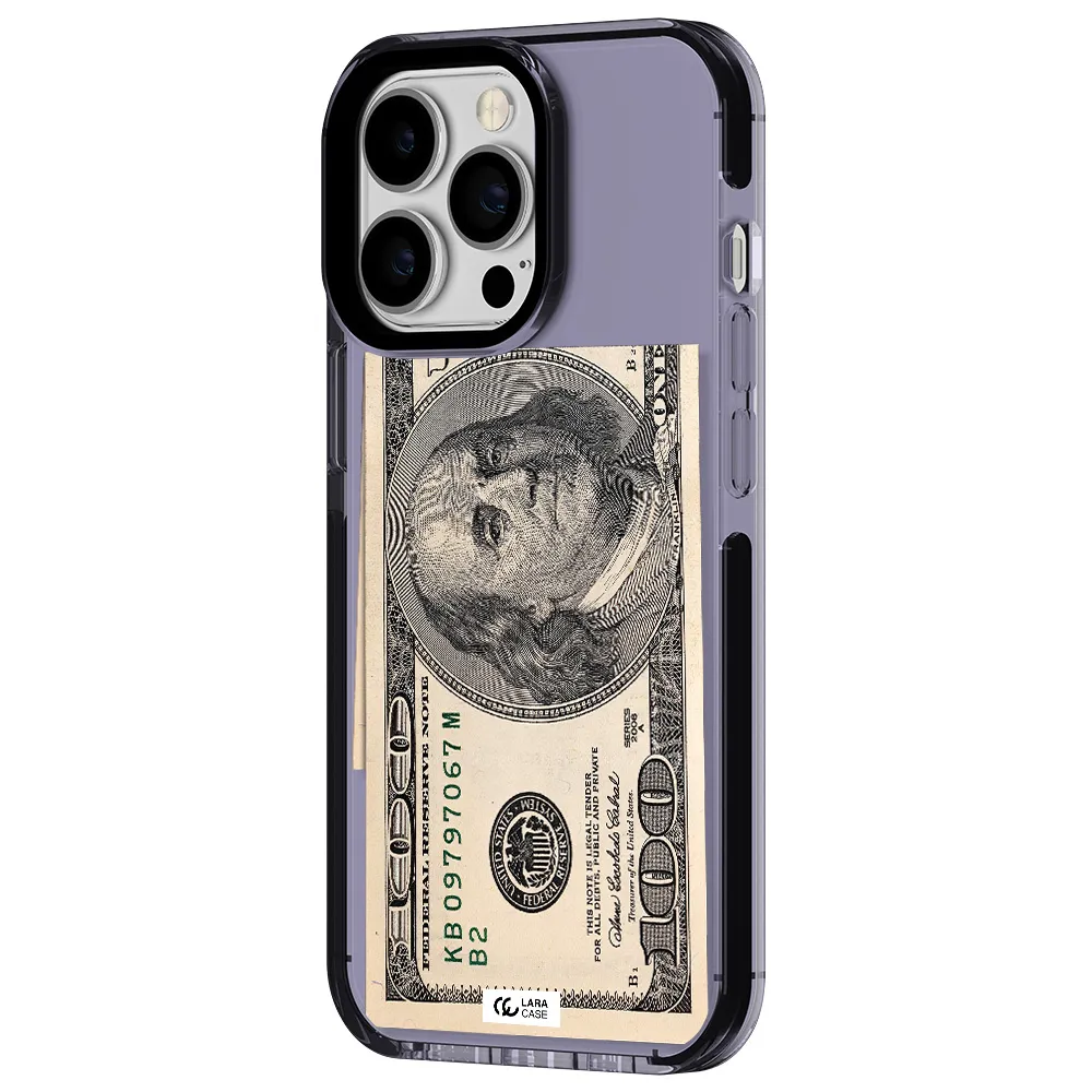 a close-up of a money bill Apple iPhone 13 Pro impact Lilac Case
