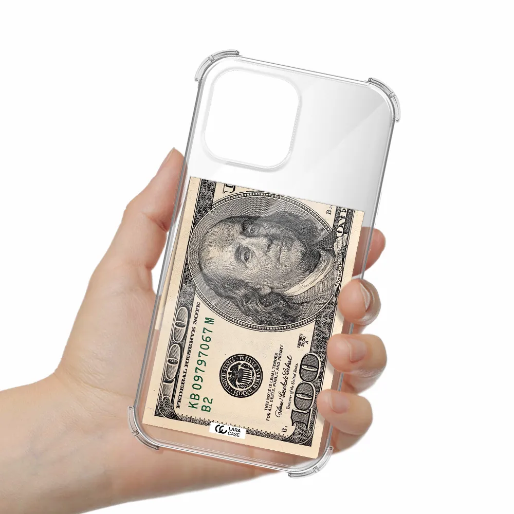 a close-up of a money bill Apple iPhone 13 Pro Max Clear PC Case