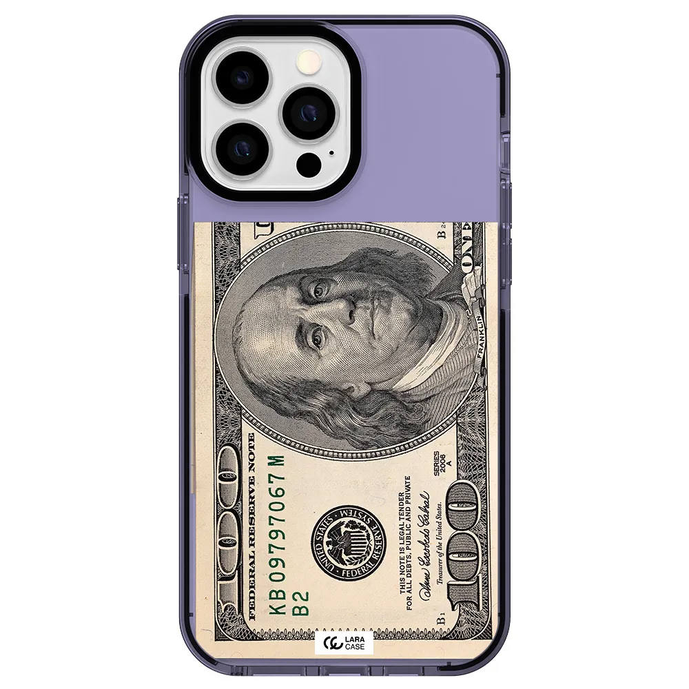a close-up of a money bill Apple iPhone 13 Pro Max impact Lilac Case