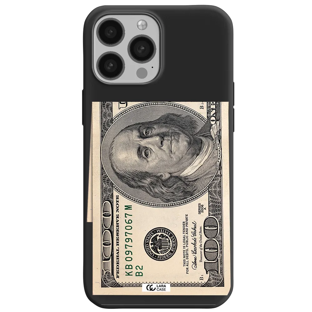 a close-up of a money bill Apple iPhone 13 Pro Max Silicone black Case