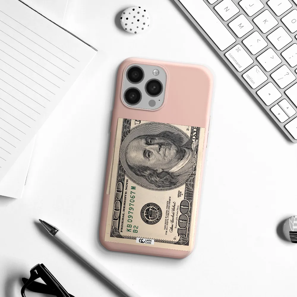 a close-up of a money bill Apple iPhone 13 Pro Max Silicone pastel pink Case
