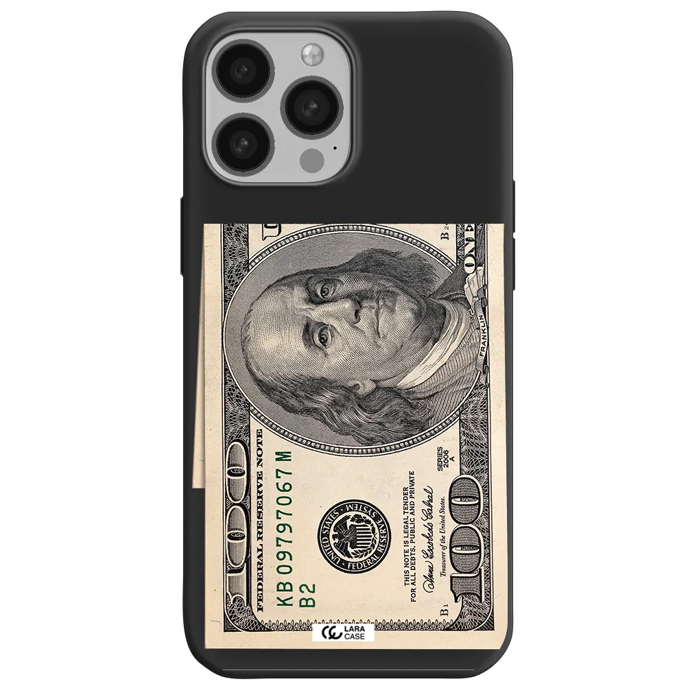 a close-up of a money bill Apple iPhone 13 Pro Silicone black Case