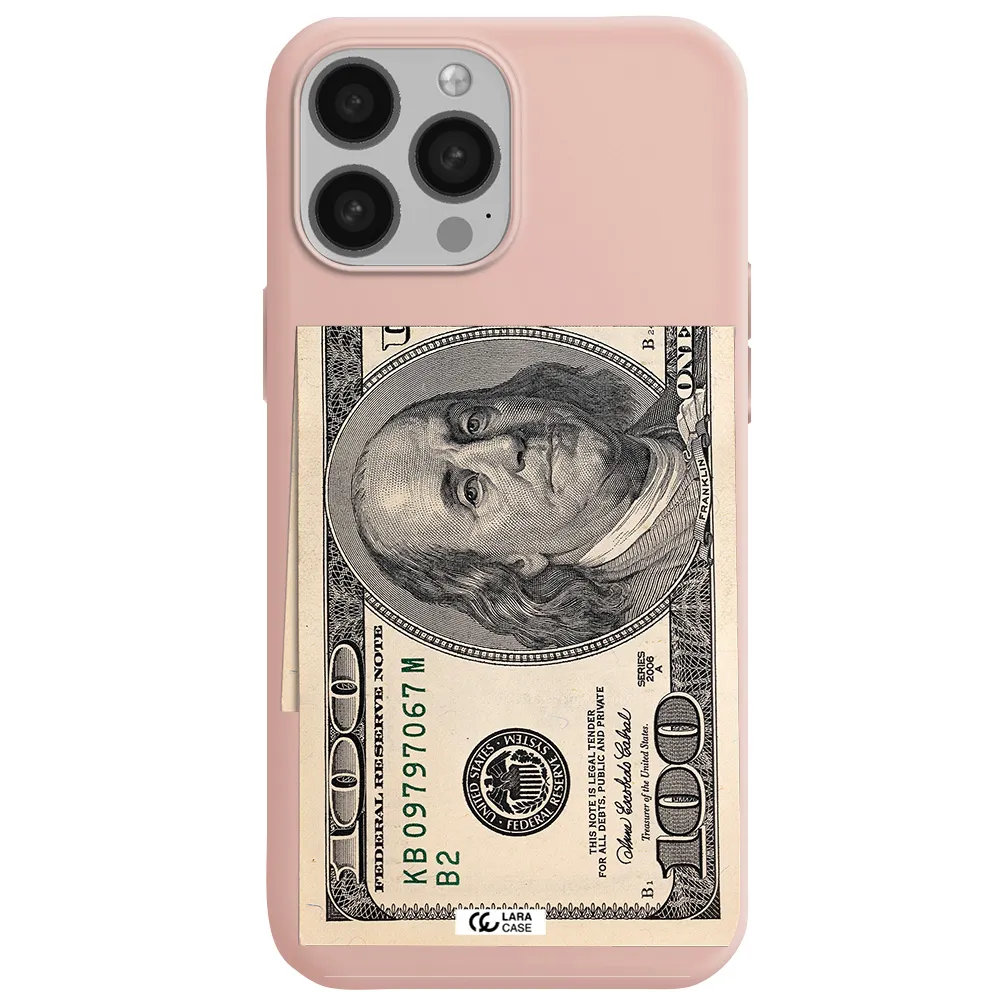 a close-up of a money bill Apple iPhone 13 Pro Silicone pastel pink Case