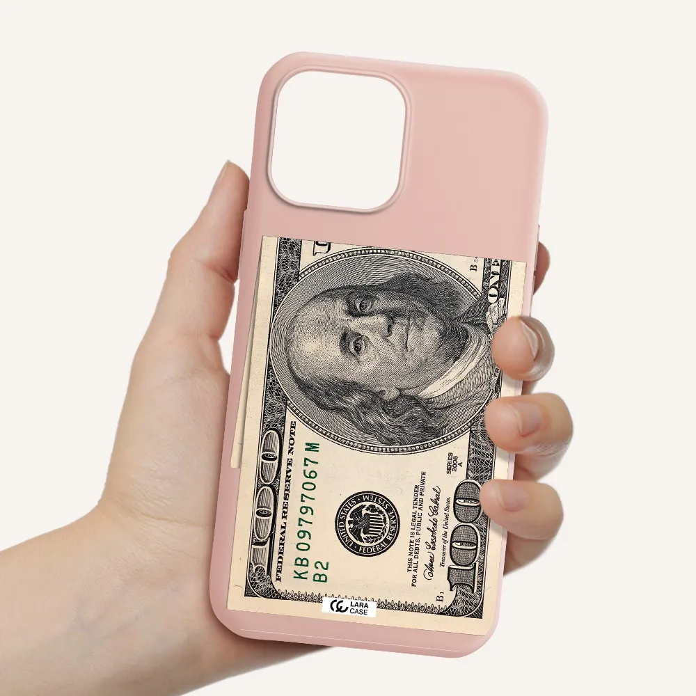 a close-up of a money bill Apple iPhone 13 Pro Silicone pastel pink Case