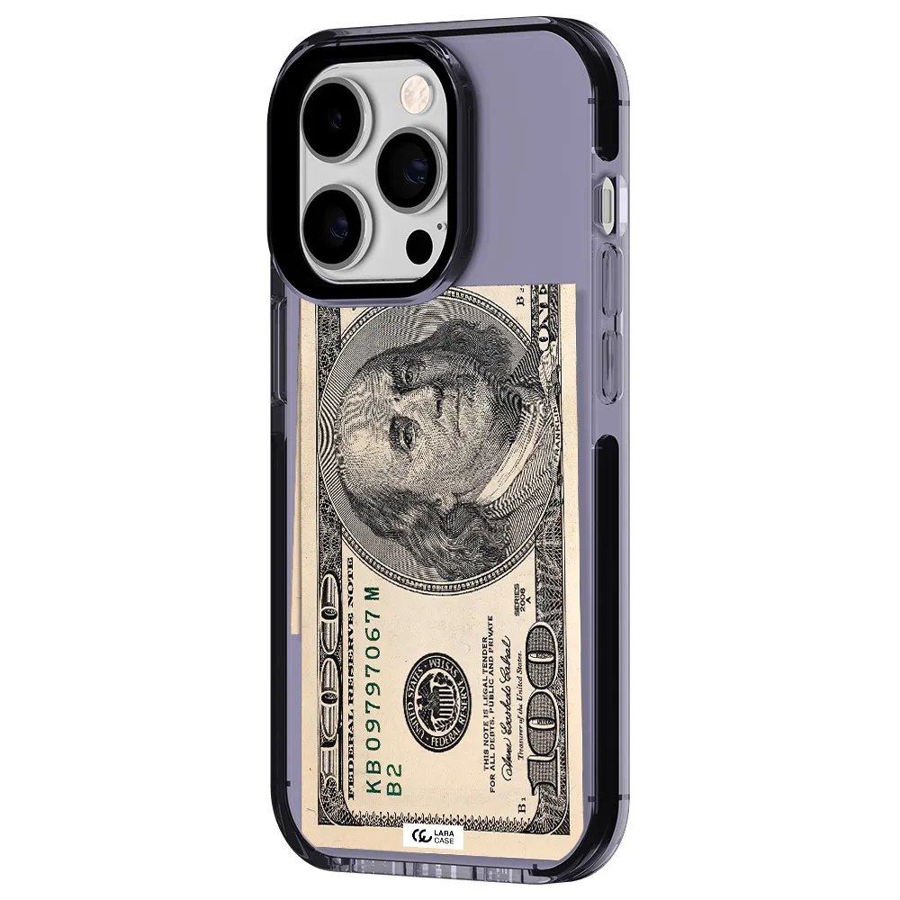 a close-up of a money bill Apple iPhone 14 pro impact Lilac Case