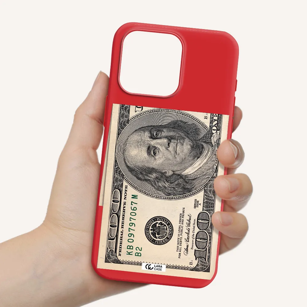 A Close-Up Of A Money Bill Apple Iphone 15 Pro Max Silicone Imperial Red Case