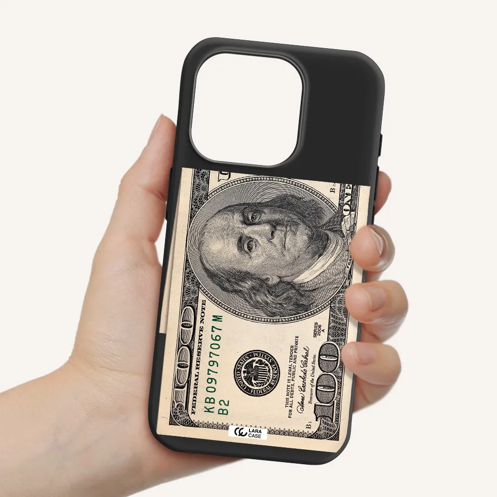 A Close-Up Of A Money Bill Apple Iphone 15 Pro Silicone Black Case