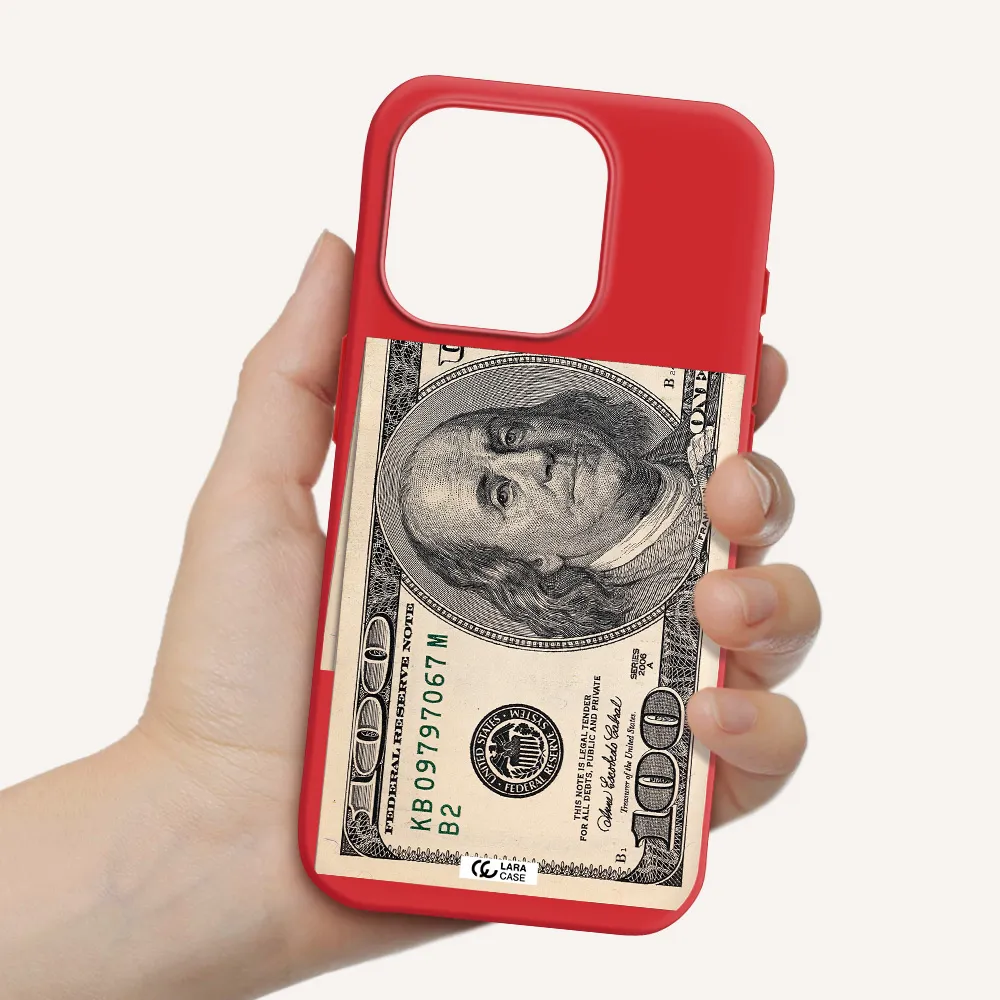 A Close-Up Of A Money Bill Apple Iphone 15 Pro Silicone Imperial Red Case
