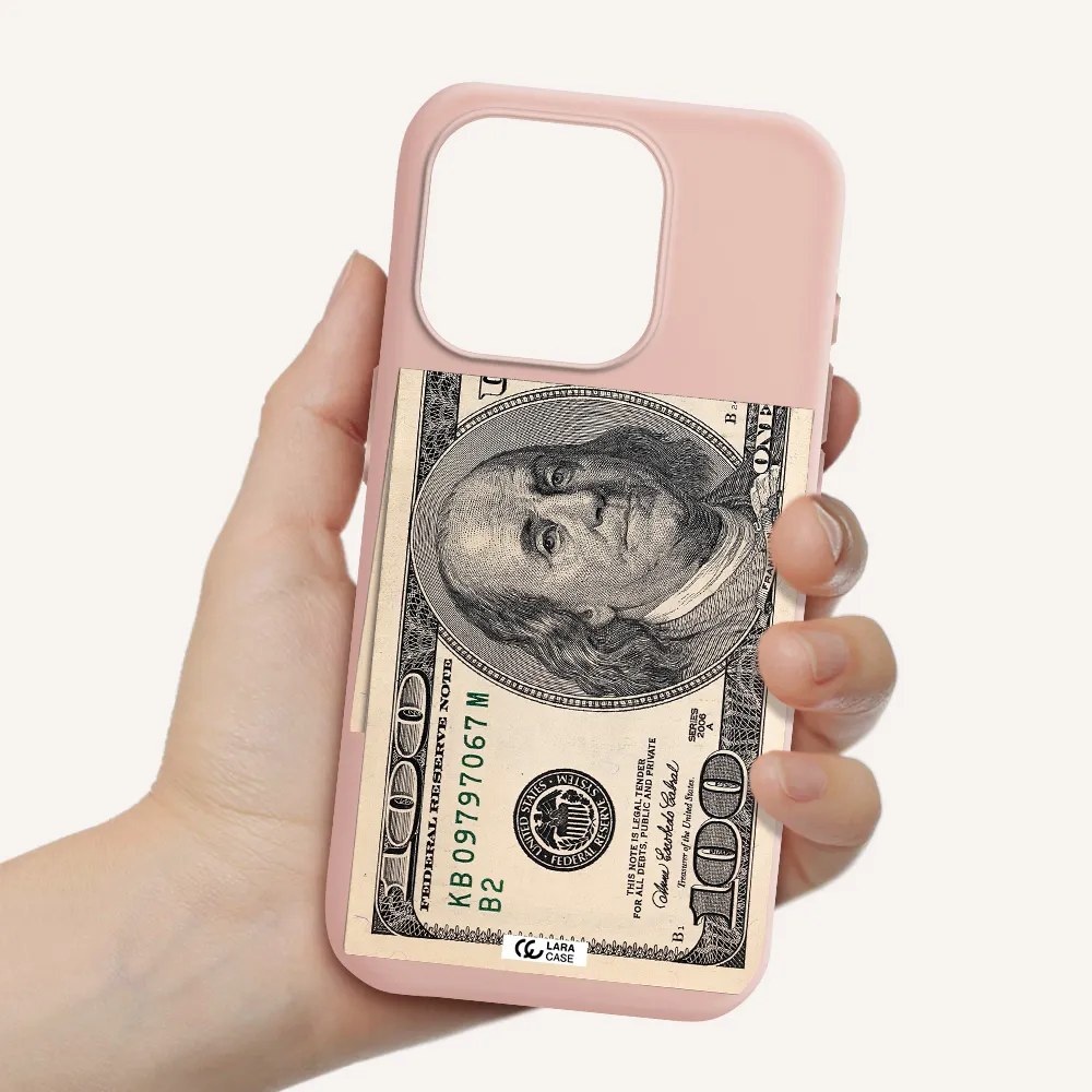 A Close-Up Of A Money Bill Apple Iphone 15 Pro Silicone Pastel Pink Case