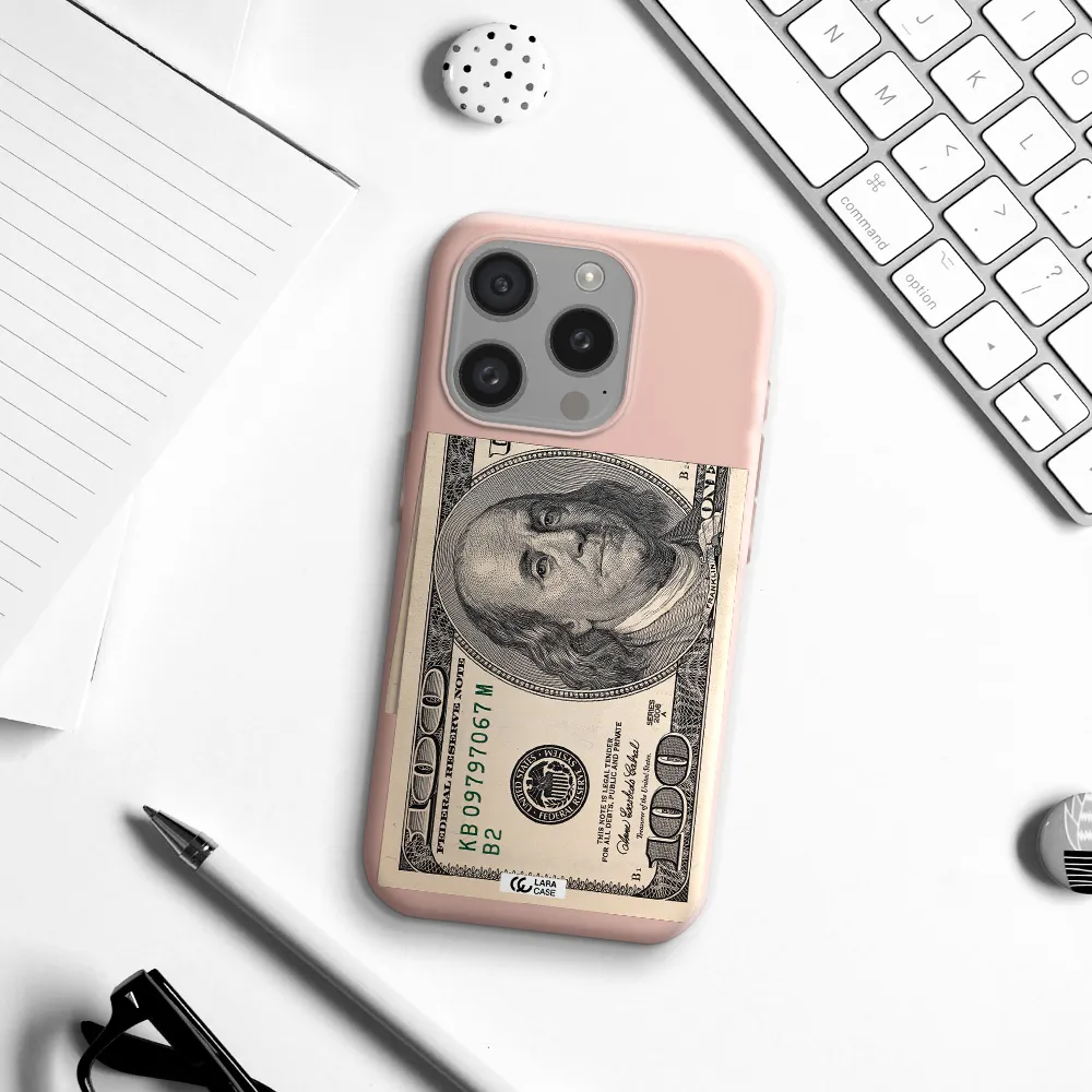 A Close-Up Of A Money Bill Apple Iphone 15 Pro Silicone Pastel Pink Case
