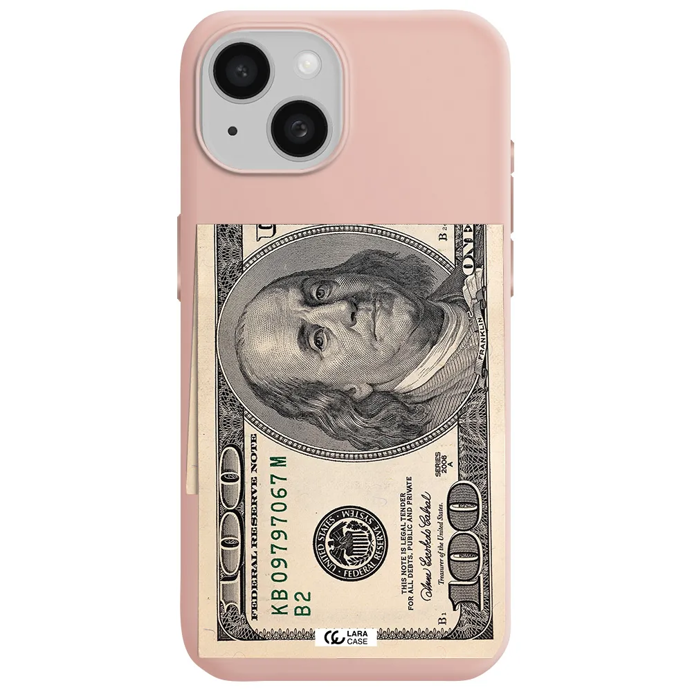 A Close-Up Of A Money Bill Apple Iphone 15 Silicone Pastel Pink Case