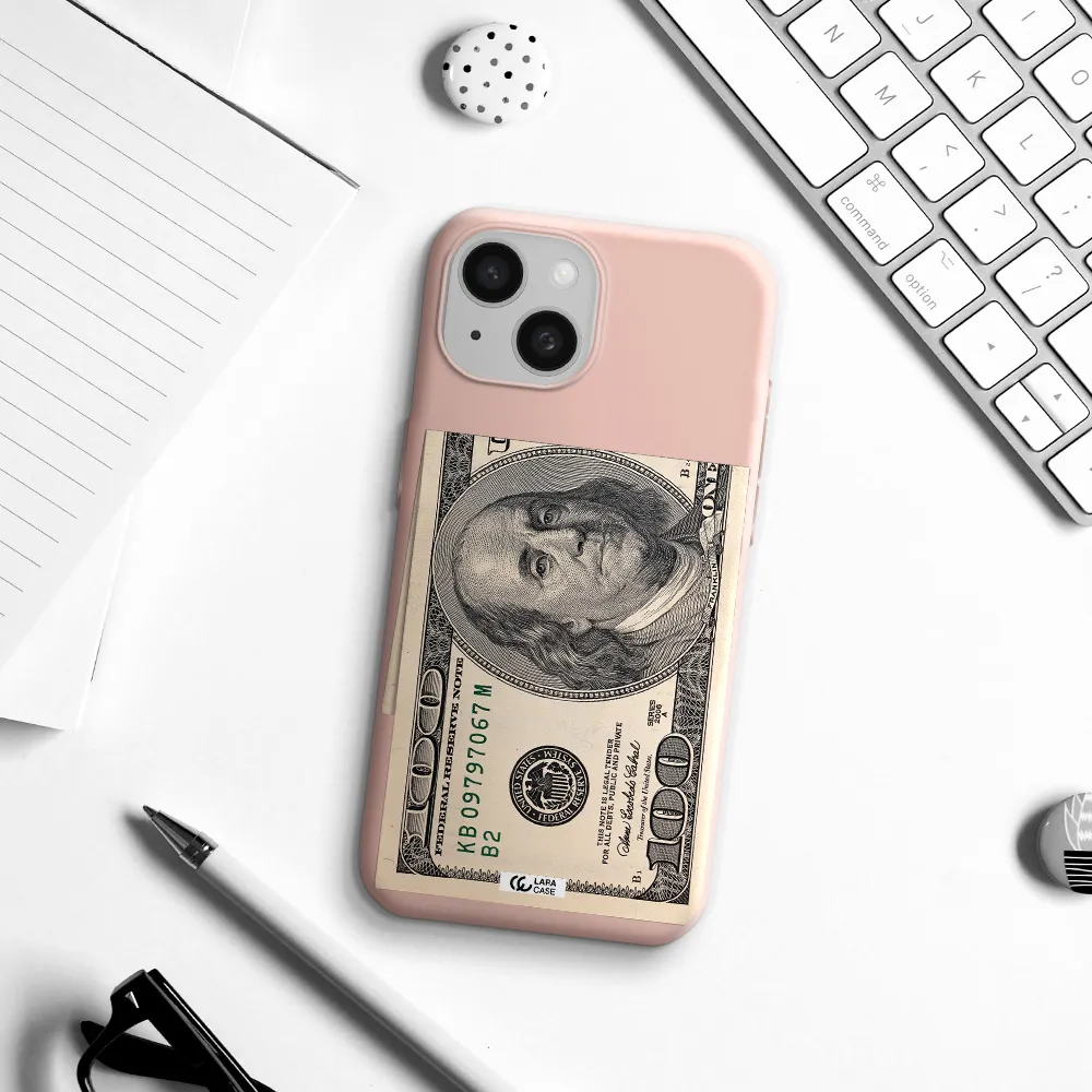 A Close-Up Of A Money Bill Apple Iphone 15 Silicone Pastel Pink Case