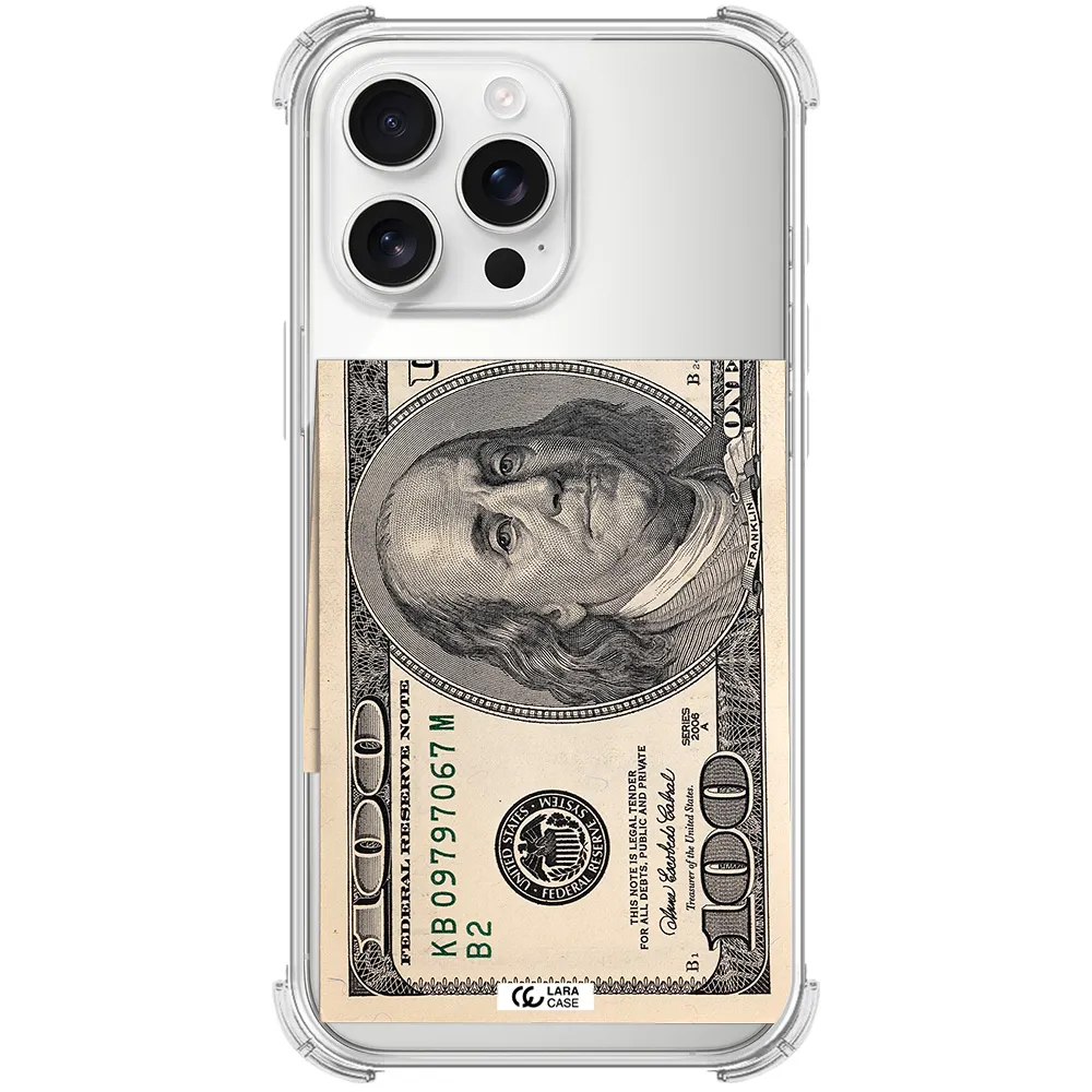 A Close-Up Of A Money Bill Apple Iphone 16 Pro Max Clear Pc Case