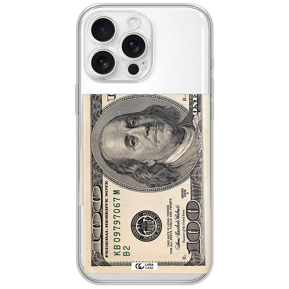 A Close-Up Of A Money Bill Apple Iphone 16 Pro Max Clear Tpu Case