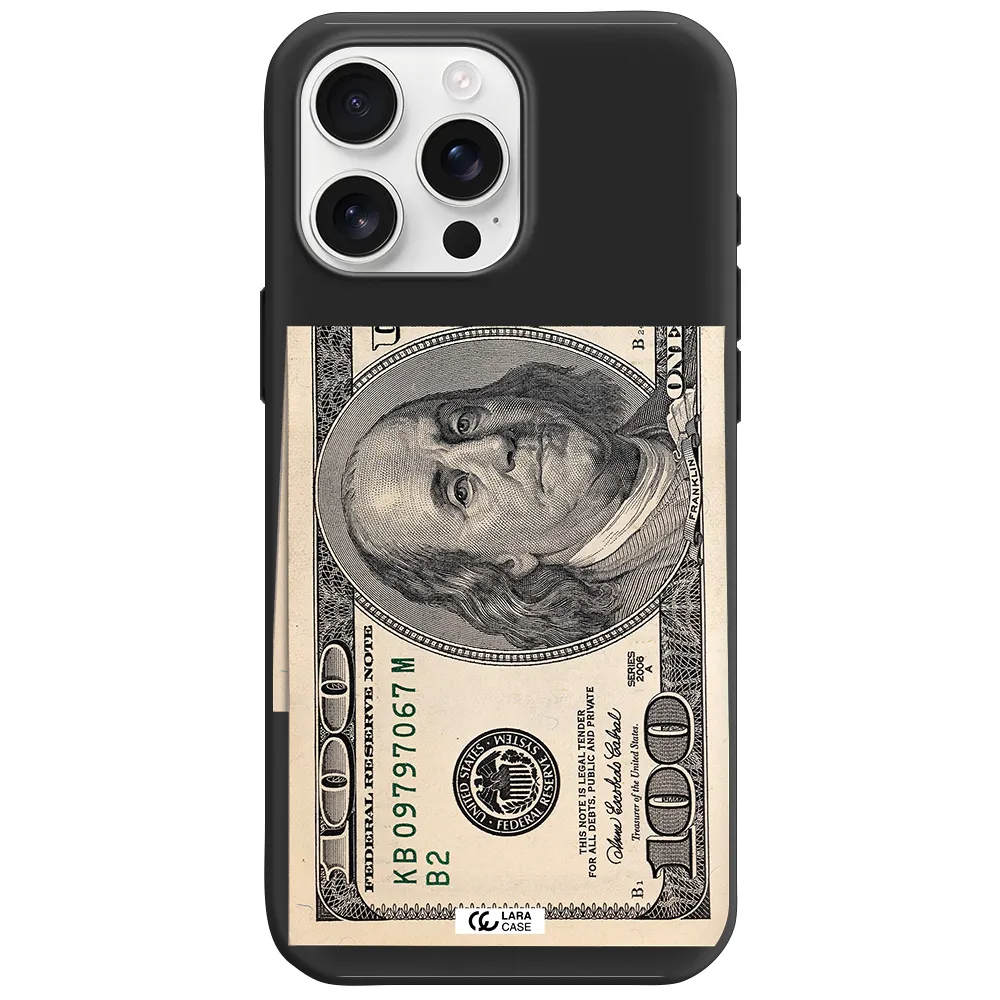 A Close-Up Of A Money Bill Apple Iphone 16 Pro Max Silicone Black Case