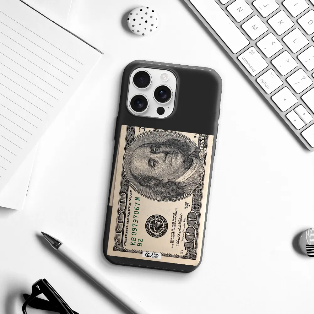 A Close-Up Of A Money Bill Apple Iphone 16 Pro Max Silicone Black Case
