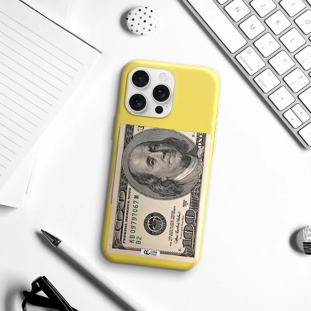 A Close-Up Of A Money Bill Apple Iphone 16 Pro Max Silicone Canary Yellow Case