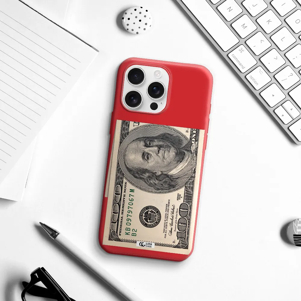 A Close-Up Of A Money Bill Apple Iphone 16 Pro Max Silicone Imperial Red Case