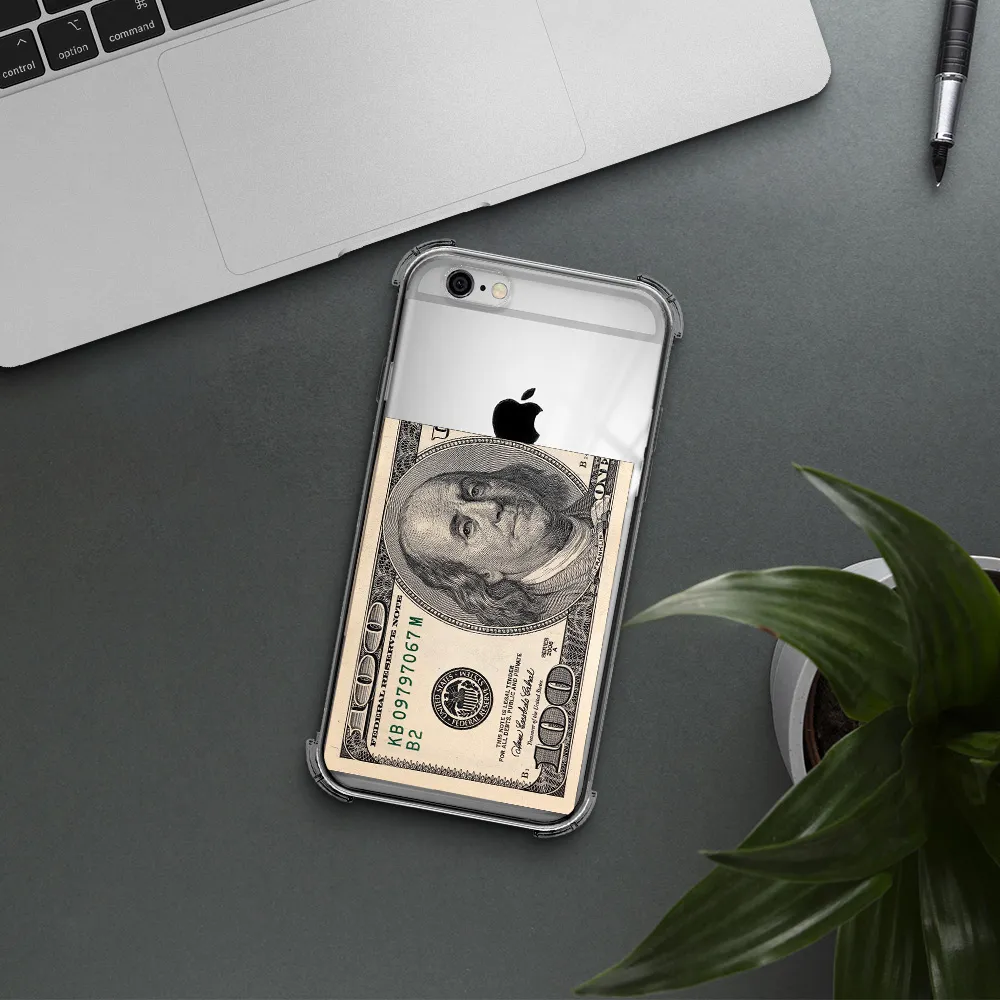 a close-up of a money bill Apple iPhone 6 Clear PC Case