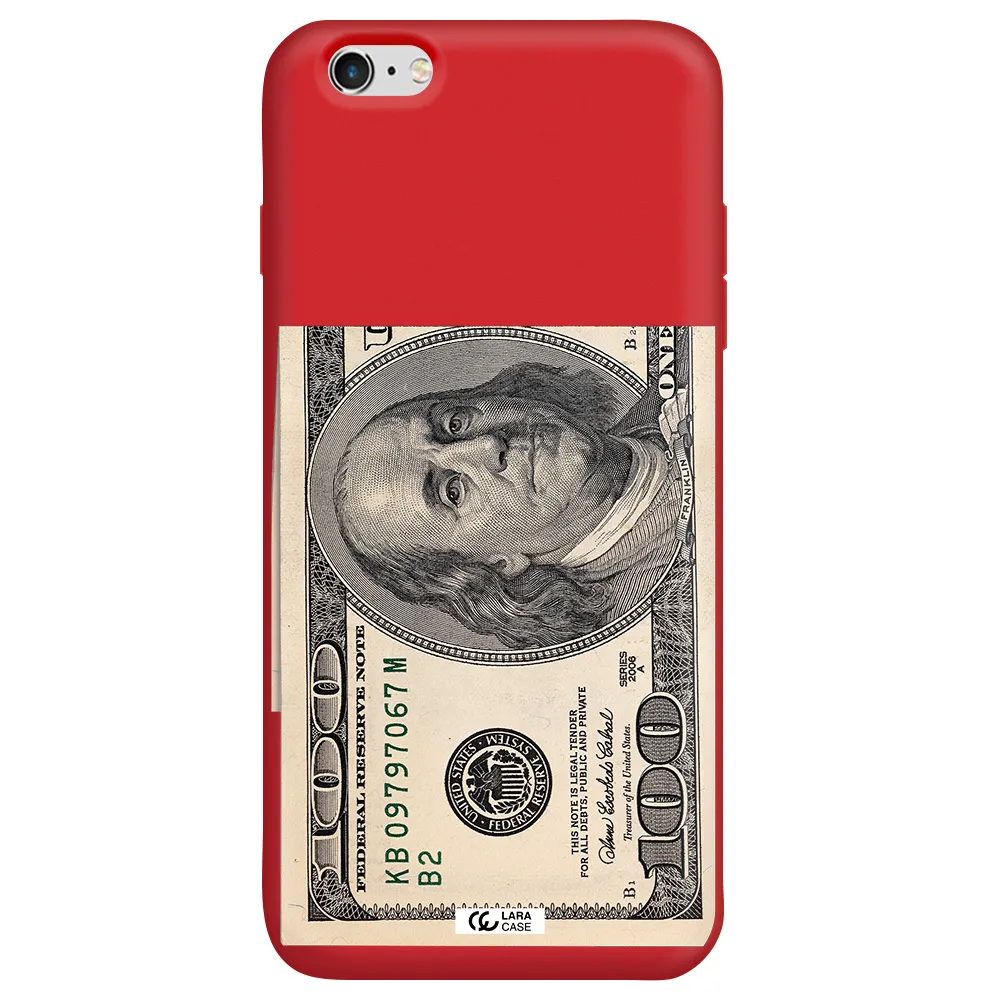 a close-up of a money bill Apple iPhone 6 plus Silicone Imperial Red Case