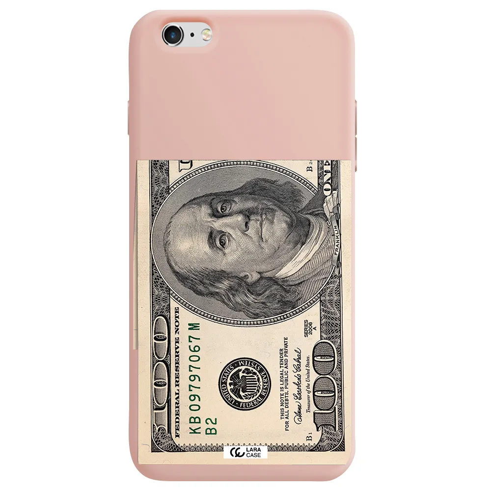 a close-up of a money bill Apple iPhone 6 plus Silicone pastel pink Case