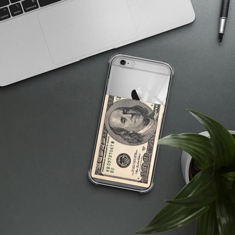 a close-up of a money bill Apple iPhone 6 s plus Clear PC Case
