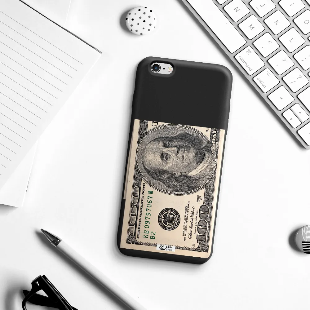a close-up of a money bill Apple iPhone 6 s plus Silicone black Case