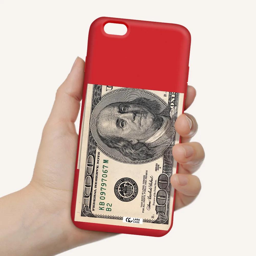 a close-up of a money bill Apple iPhone 6 s plus Silicone Imperial Red Case