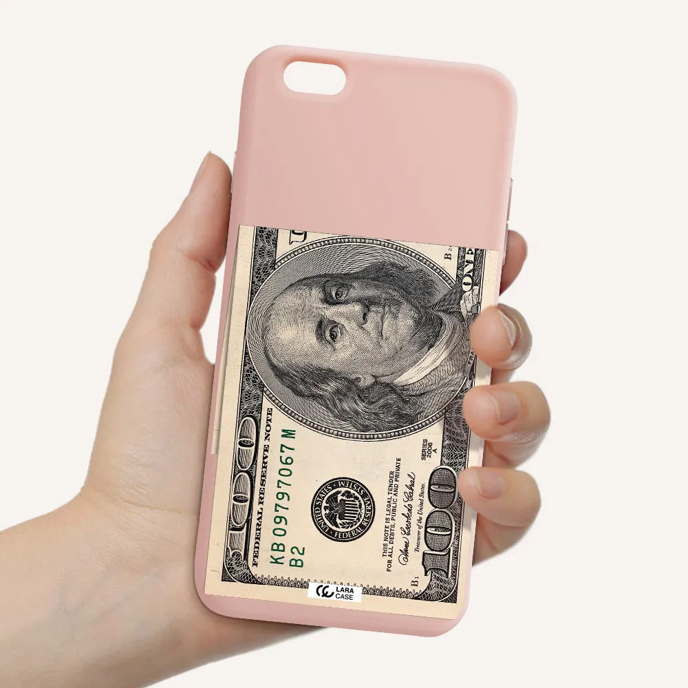 a close-up of a money bill Apple iPhone 6 s plus Silicone pastel pink Case