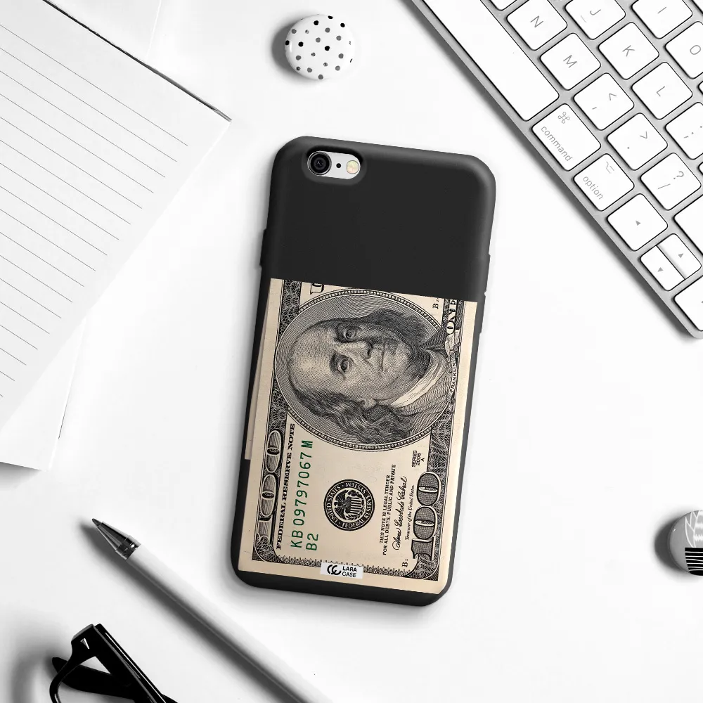 a close-up of a money bill Apple iPhone 6 Silicone black Case