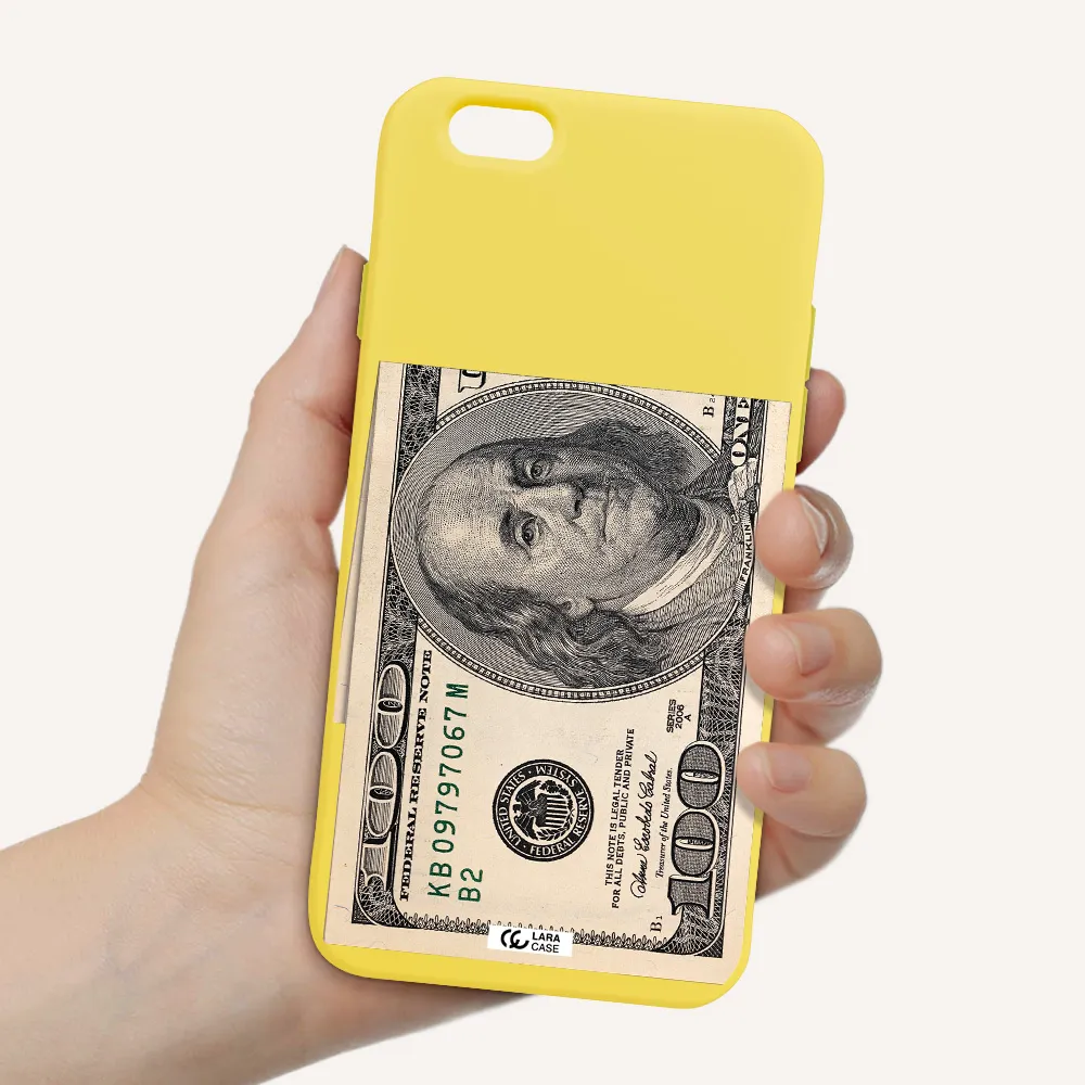 a close-up of a money bill Apple iPhone 6 Silicone canary yellow Case