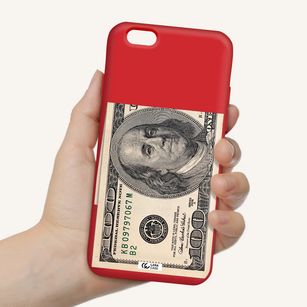 a close-up of a money bill Apple iPhone 6 Silicone Imperial Red Case