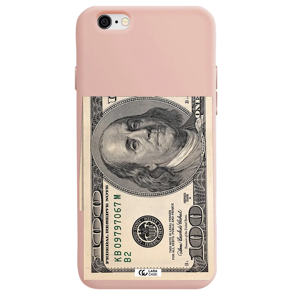 a close-up of a money bill Apple iPhone 6 Silicone pastel pink Case