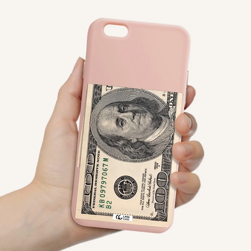 a close-up of a money bill Apple iPhone 6 Silicone pastel pink Case