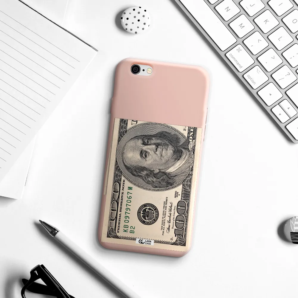 a close-up of a money bill Apple iPhone 6 Silicone pastel pink Case