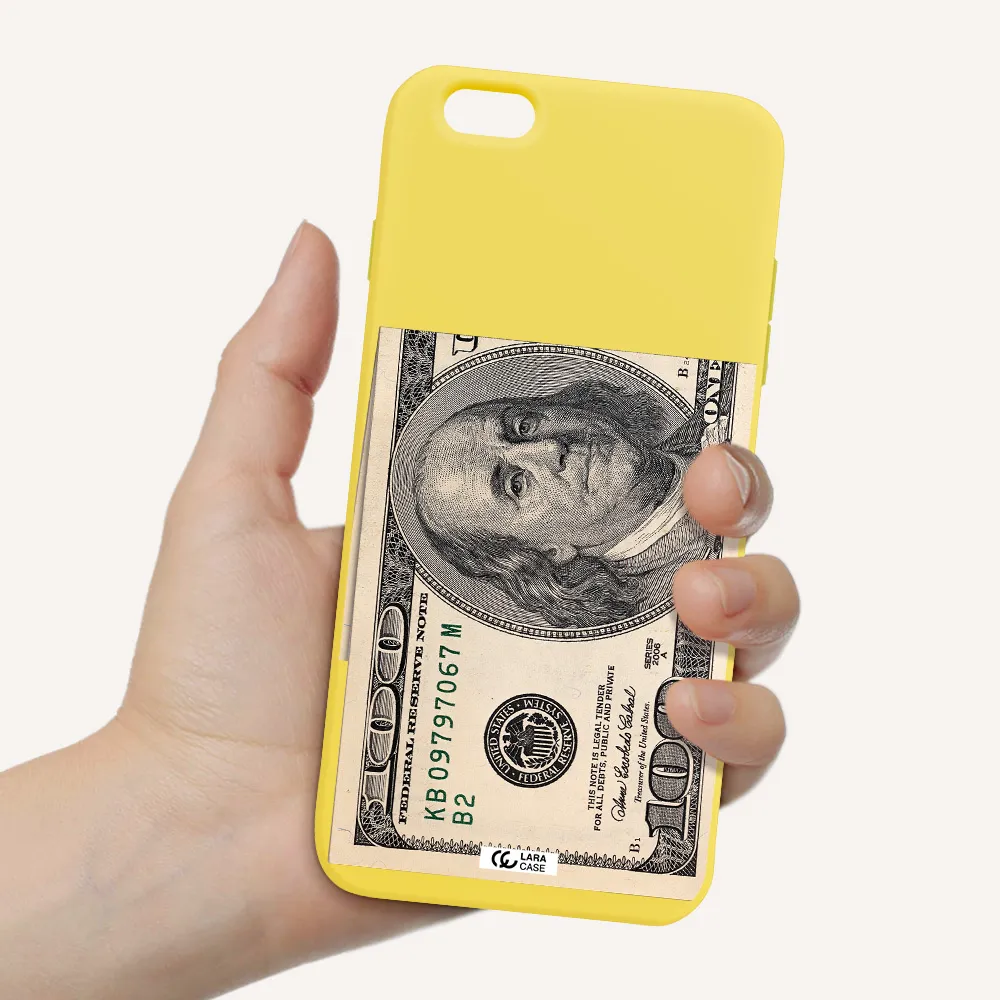 a close-up of a money bill Apple iPhone 6S Silicone canary yellow Case