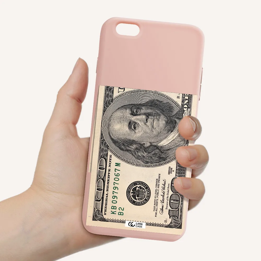 a close-up of a money bill Apple iPhone 6S Silicone pastel pink Case