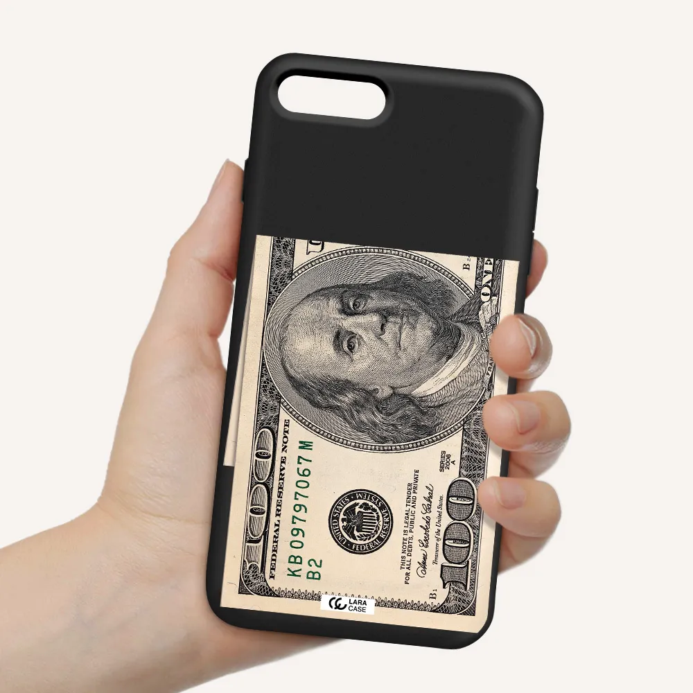 a close-up of a money bill Apple iPhone 7 plus Silicone black Case