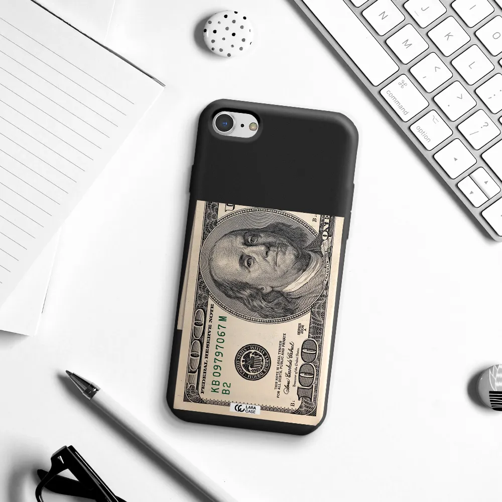 a close-up of a money bill Apple iPhone 7 Silicone black Case