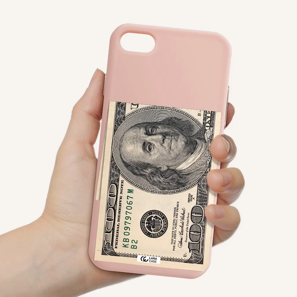a close-up of a money bill Apple iPhone 7 Silicone pastel pink Case