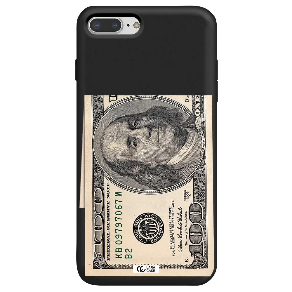 a close-up of a money bill Apple iPhone 8 plus Silicone black Case