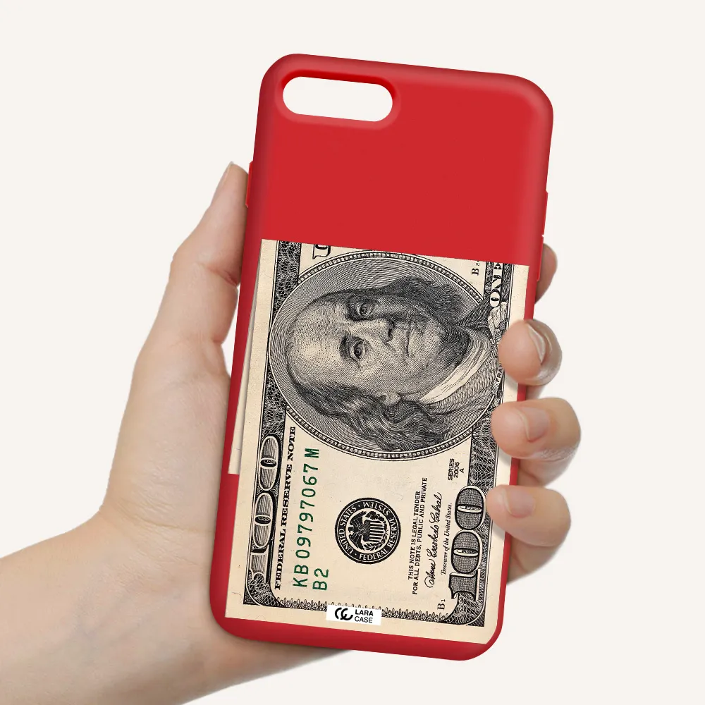 a close-up of a money bill Apple iPhone 8 plus Silicone Imperial Red Case