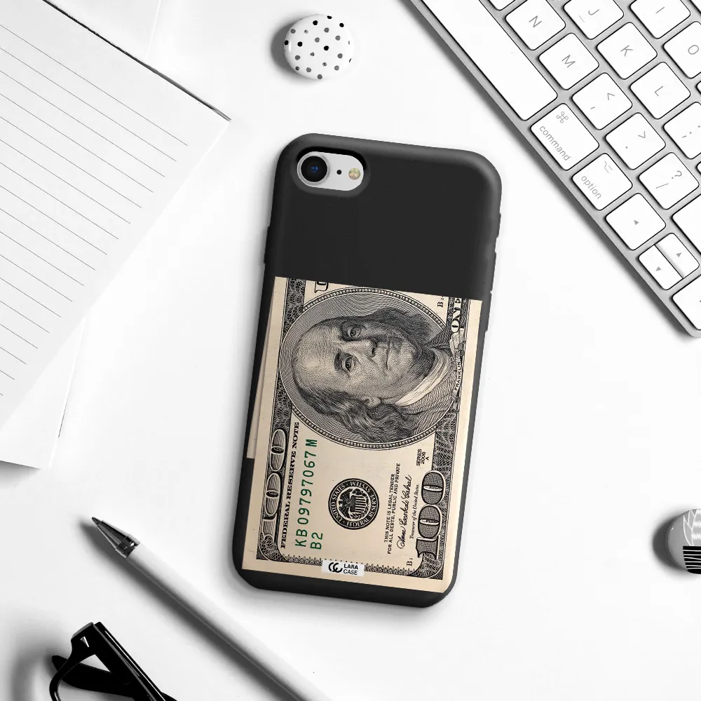 a close-up of a money bill Apple iPhone se 2020 Silicone black Case