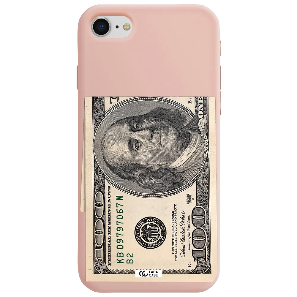 a close-up of a money bill Apple iPhone se 2020 Silicone pastel pink Case