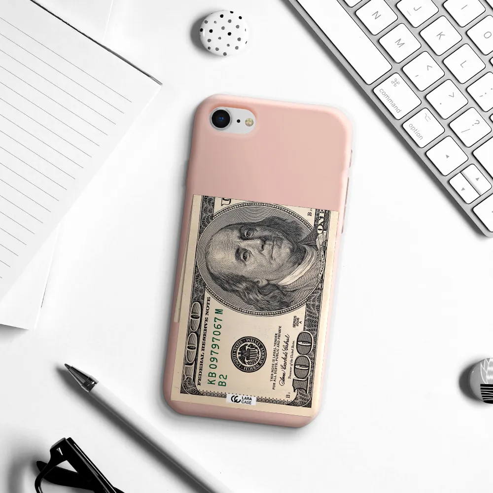 a close-up of a money bill Apple iPhone se 2020 Silicone pastel pink Case