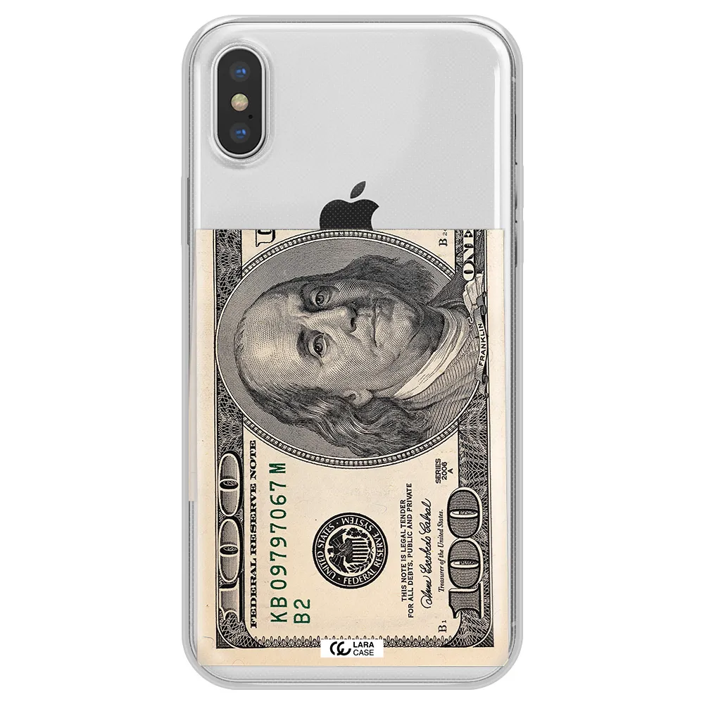 A Close-Up Of A Money Bill Apple Iphone X Clear Tpu Case