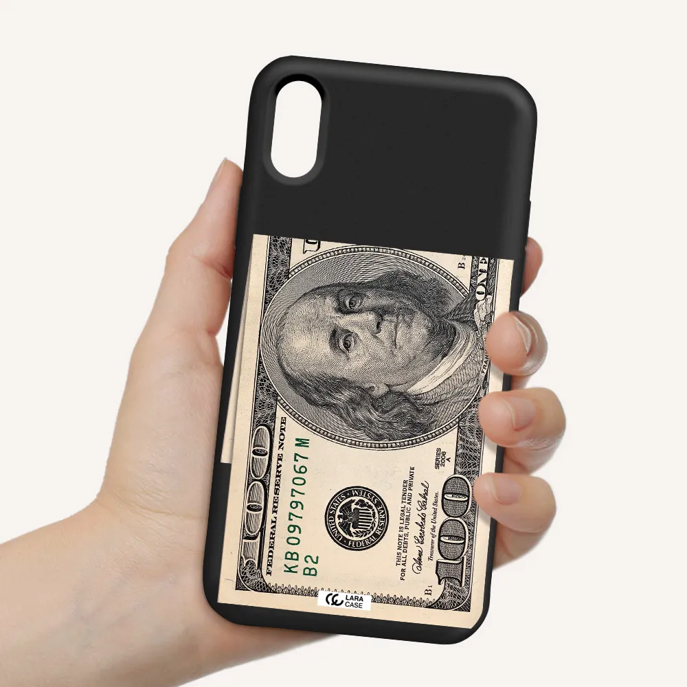 a close-up of a money bill Apple iPhone X Silicone black Case