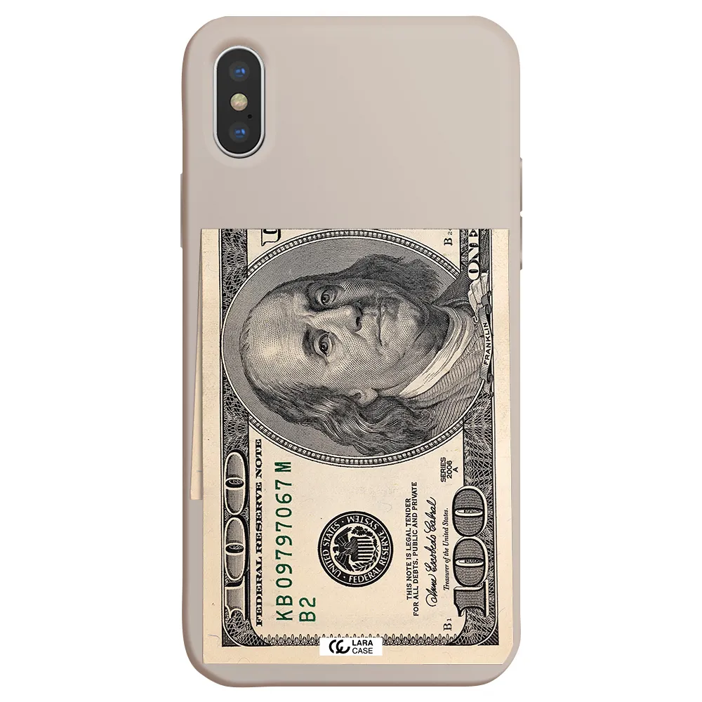 a close-up of a money bill Apple iPhone X Silicone Stone Case