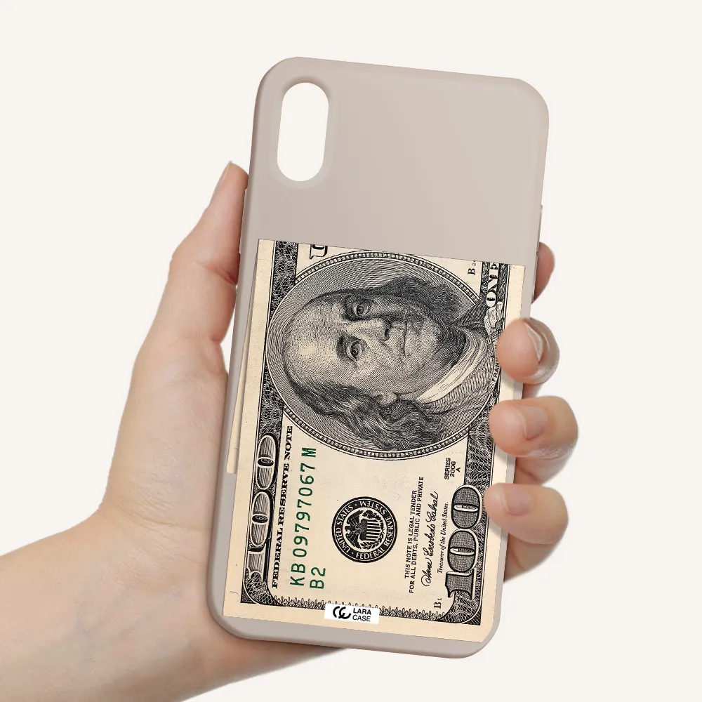 a close-up of a money bill Apple iPhone X Silicone Stone Case